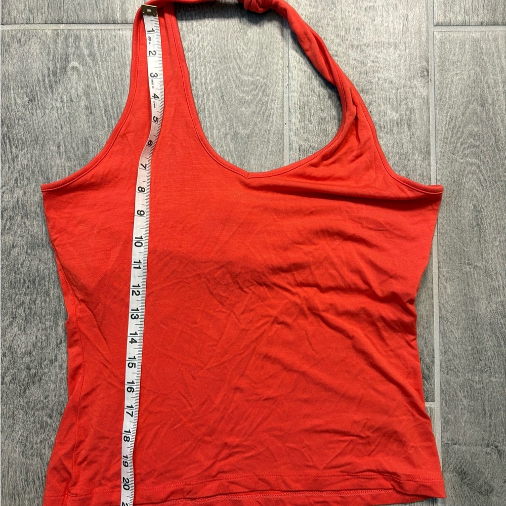 Dark Orange Halter Neck Tank Top Size Large Built in Bra - Picture 4 of 8